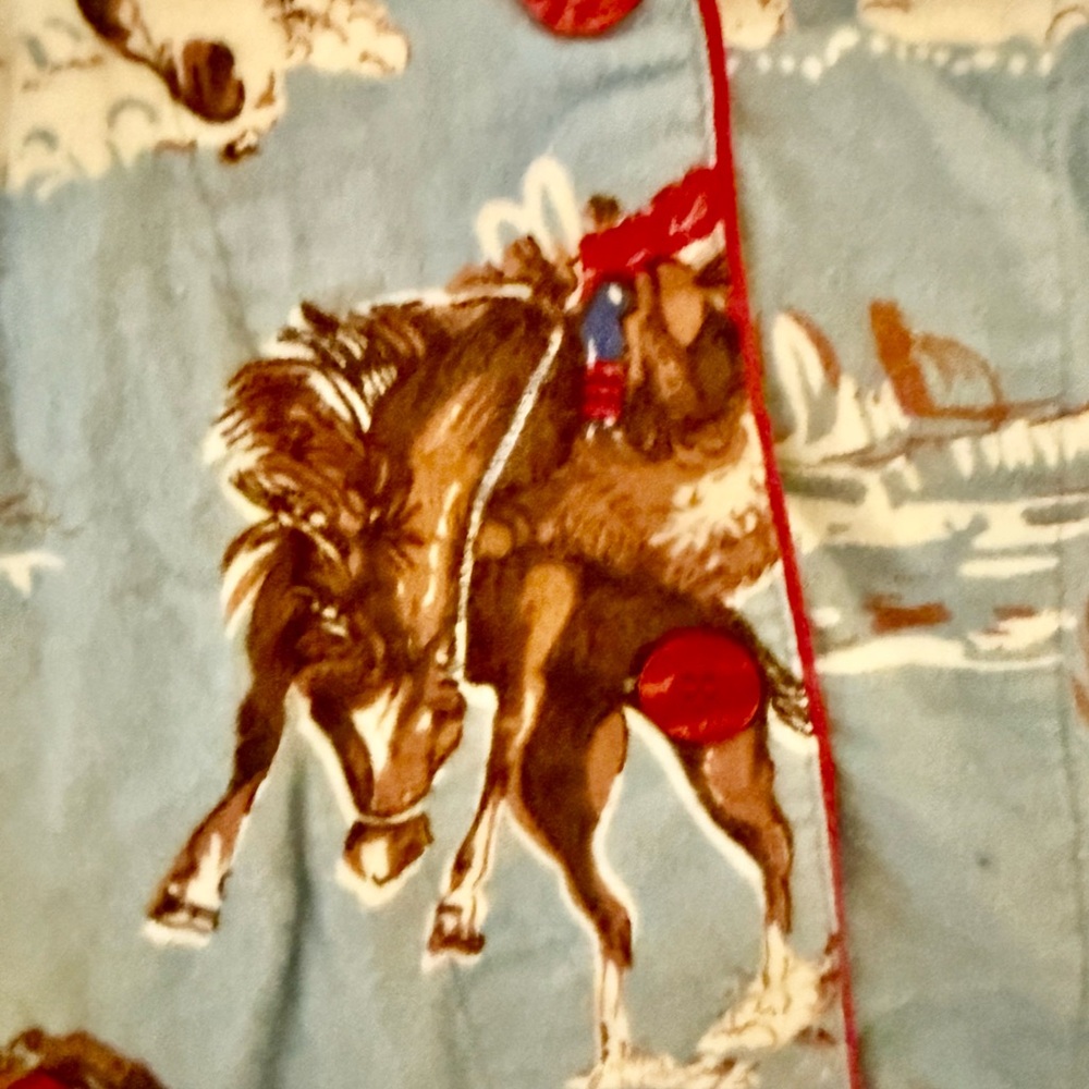 P.J. salvage cowboy short top pajamas horse rodeo - Picture 9 of 10